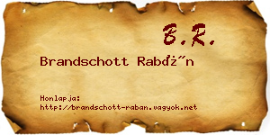 Brandschott Rabán névjegykártya
